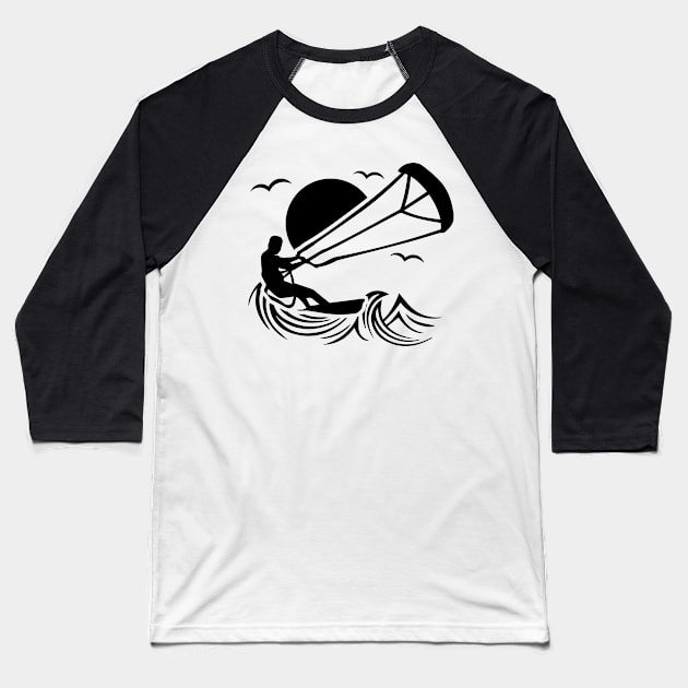 kitesurfer Baseball T-Shirt by HBfunshirts